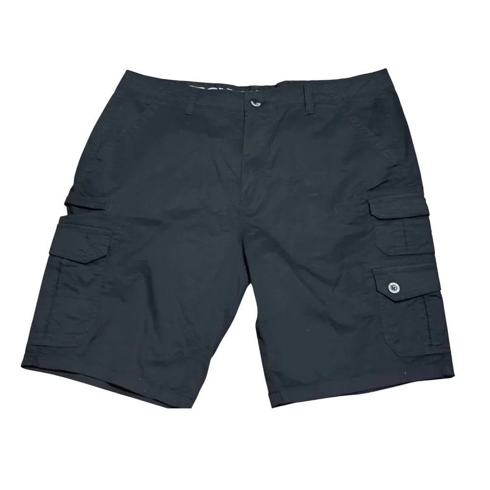 Iron Flex Mens Black Cargo Shorts Sz 38 Multi Pocket Tactical Utility Summer‎ A6